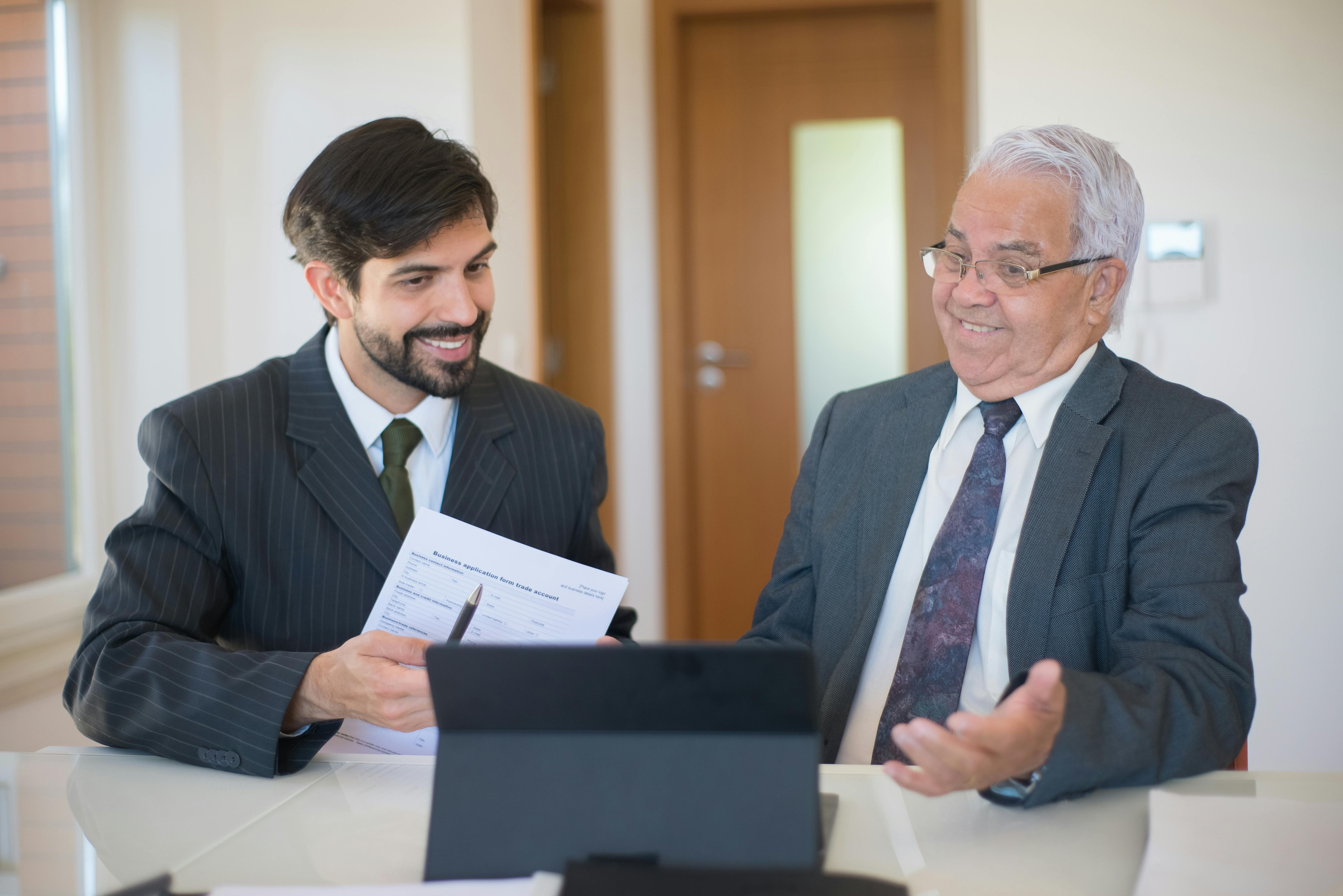 Business professional using a payment card.